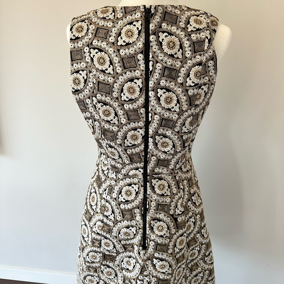 Alice + Olivia Patty Embroidered A-Line Dress in Black, Cream, Gold - Picture 5 of 5